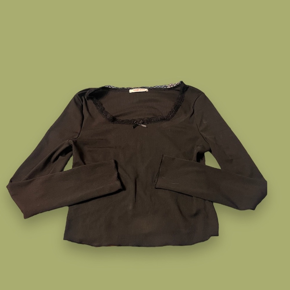 black lace long sleeve top